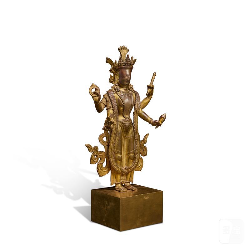A gilt-copper alloy figure of Vishnu, Nepal, 18th / 19th century - 图2